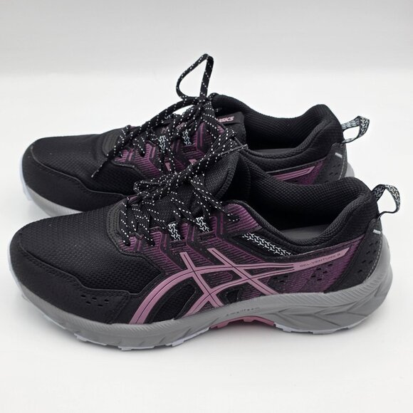 ASICS Gel-Venture 9 Shoes Womens Size 9 Black Purple Trail Running Wide 1012B314 - Picture 1 of 11